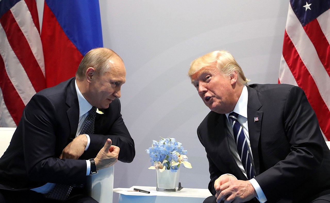 Vladimir Putin and Donald Trump meet at the 2017 G-20 Hamburg Summit. Photo: Universal History Archive.