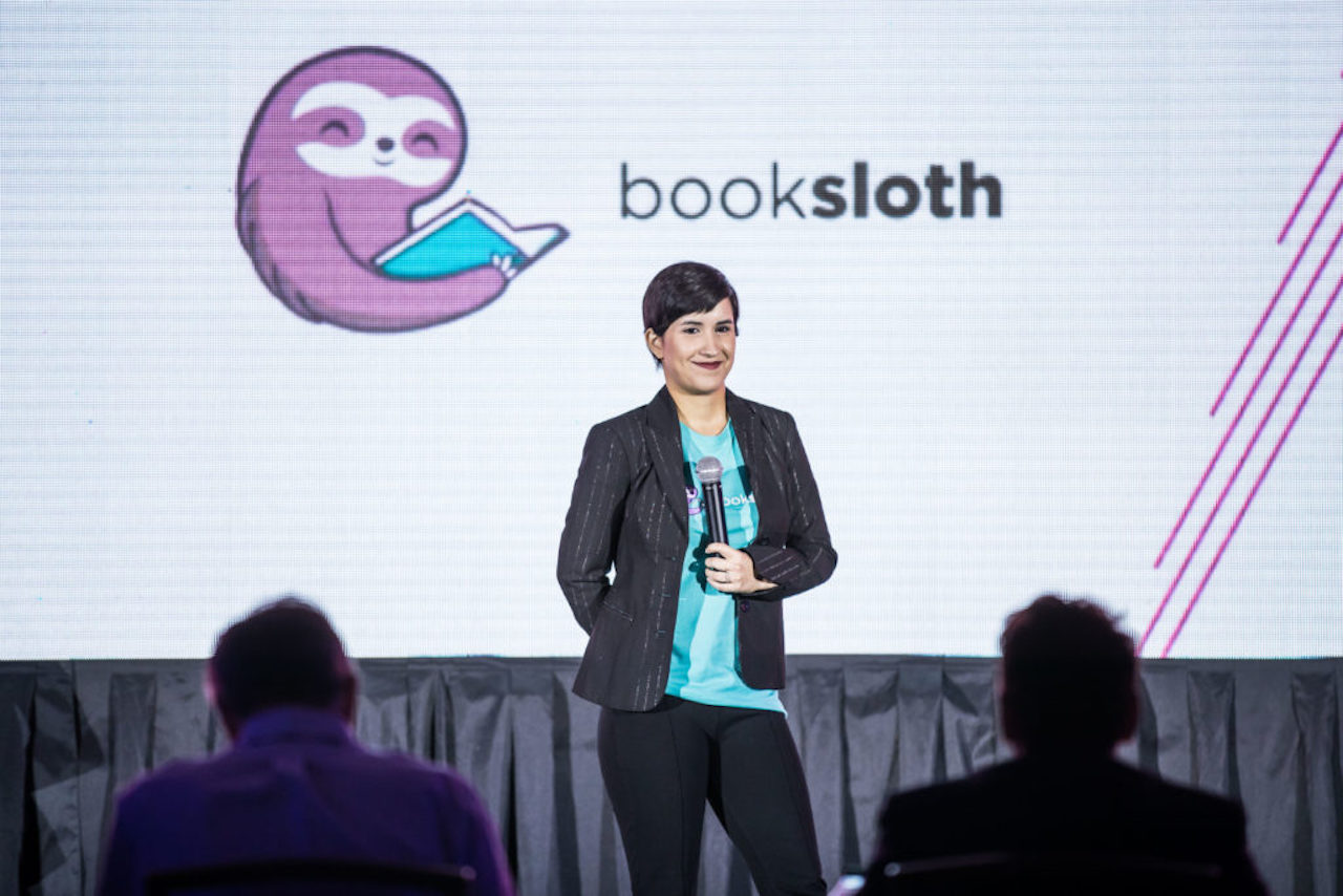 BookSloth CEO Lincy Ayala during a presentation. Photo: BookSloth