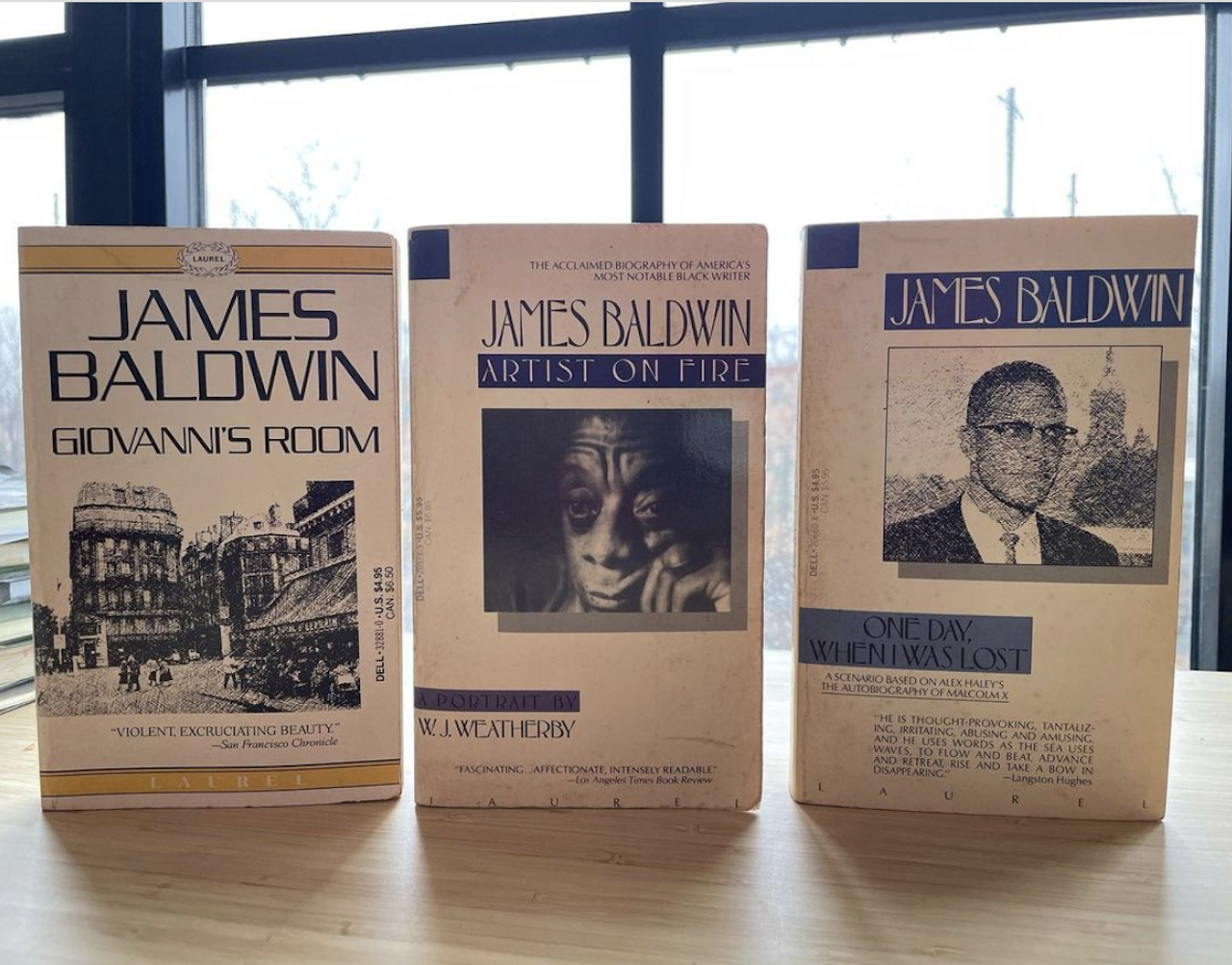 Three vintage Baldwin titles. Photo: Bailey Street Books / Instagram @baileystreetbooks