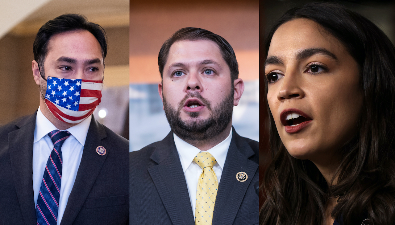 Reps. Joaquin Castro, Ruben Gallego and Alexandria Ocasio-Cortez. Photos: Getty Images