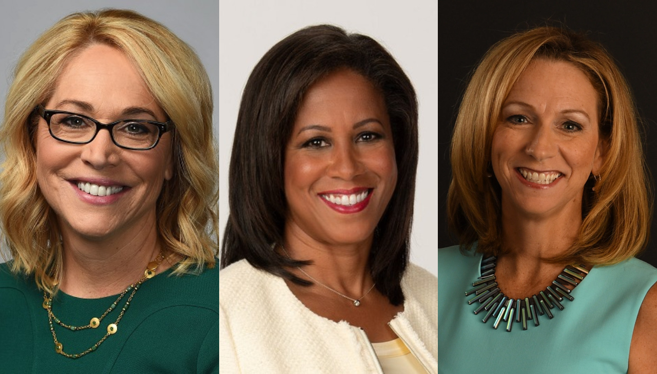 Doris Burke, Lisa Salters and Beth Mowins were part of the NBA's first all-woman broadcasting team. Photos Courtesy of ESPN Press Room. 