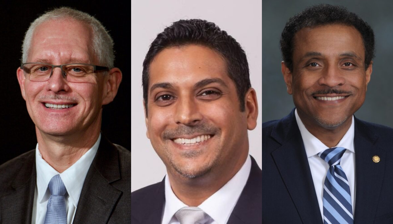 John L. Davis Jr. (left), Krish Mohip (center), and Tony B. Watlington Sr. (right) are the three finalists for Superintendent of the School District of Philadelphia. Photos Courtesy of the Philadelphia School District. 