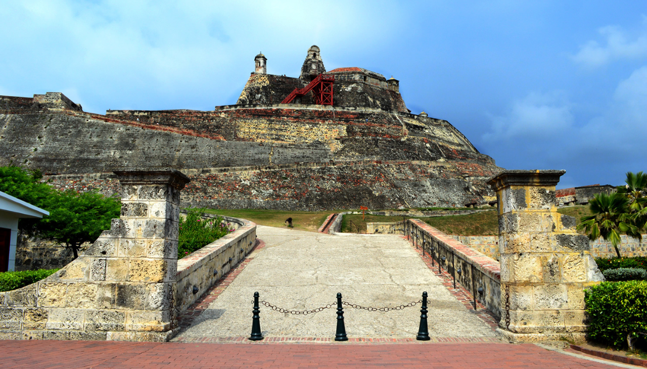 The San Felipe de Barajas Castle is located on the San Lazaro hill in Cartagena de Indias. Photo: Fortifications Cartagena.