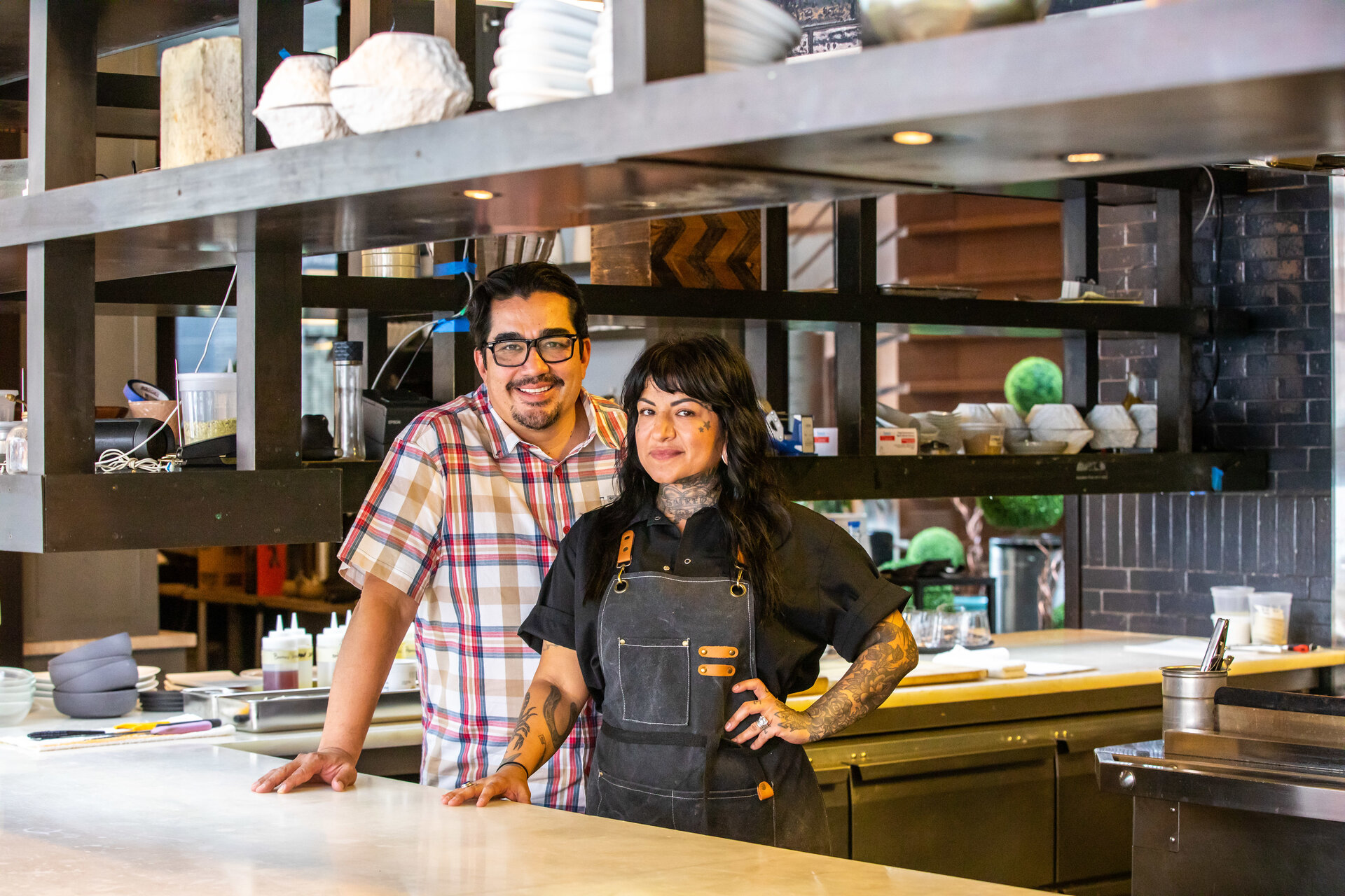 Iron Chef José Garces with new Chef in Residency at Volvér Jennifer Zavala. Photo Credit: Eddy Marenco. 