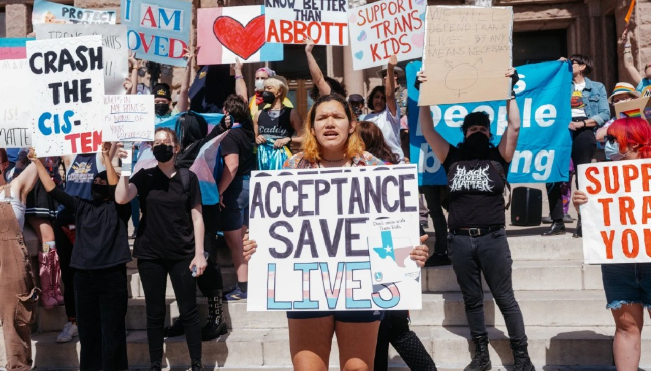 A protest against Gov. Abbott's directive was held outside of the Texas State Capitol on March 2nd. Photo credit: Christopher Lee / The New York Times via Redux