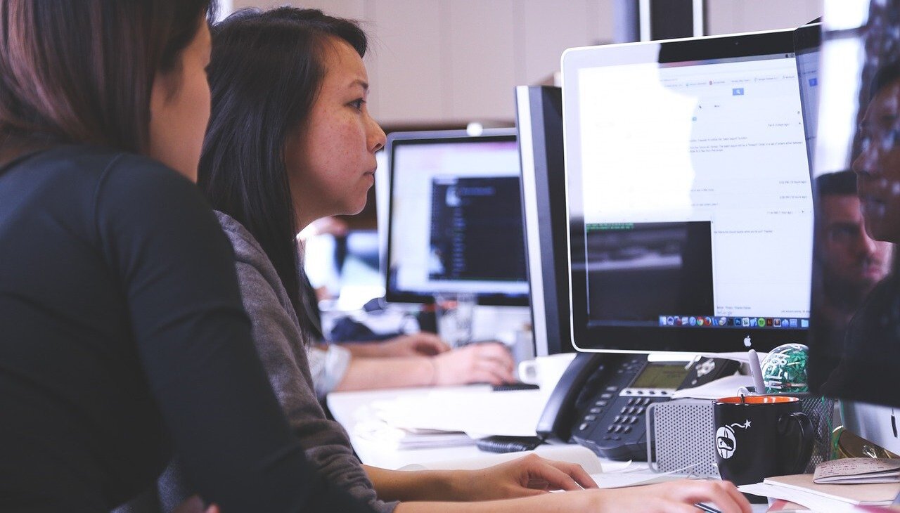 Women working on a startup. 