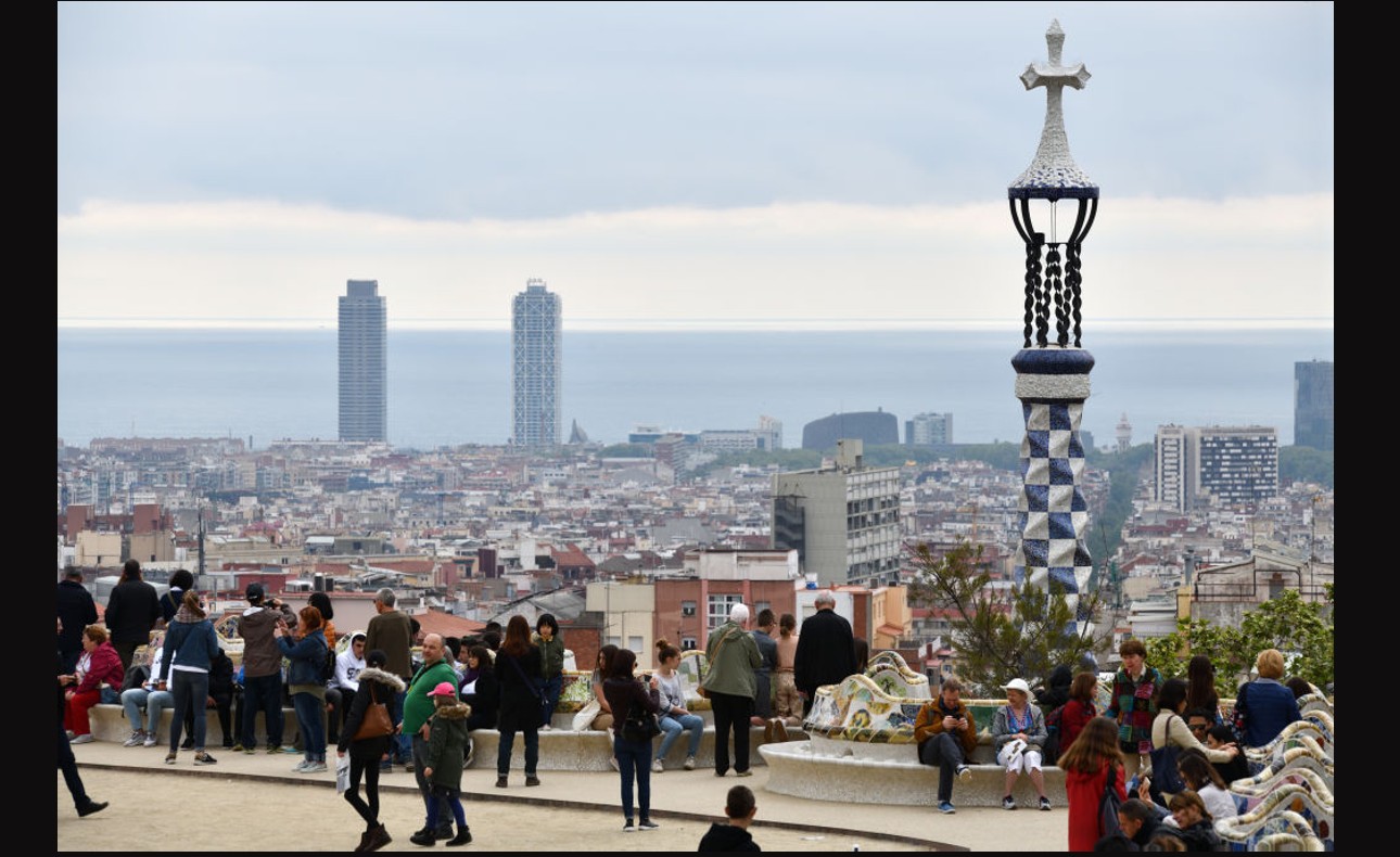 View of Parc Guell, in Barcelona, a key tourist spot in the city. (Getty)