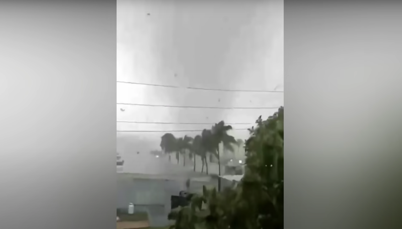 Residents captured many grainy videos like the one screenshotted here of the tornado that hit on May 2. Screenshot: Darwin Cruz via Storyful.