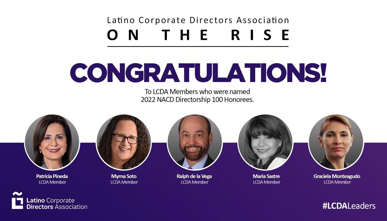 LCDA members named to 2022 NACD Directorship 100 Honorees.