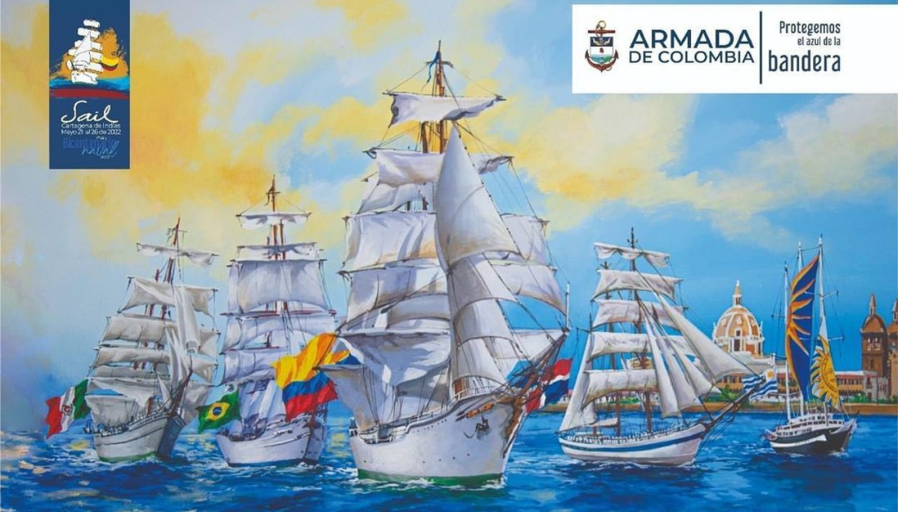 The sailboats that will visit Sail Cartagena come from different Latin American countries. Photo: Colombian Navy