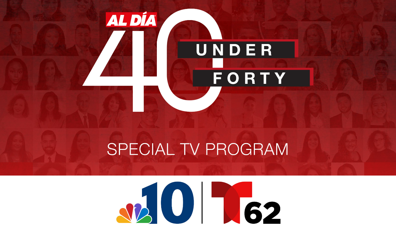 La tercera edición de AL DÍA 40 Under Forty contará con un componente especial de televisión. Gráfico: Maybeth Peralta/AL DÍA News.