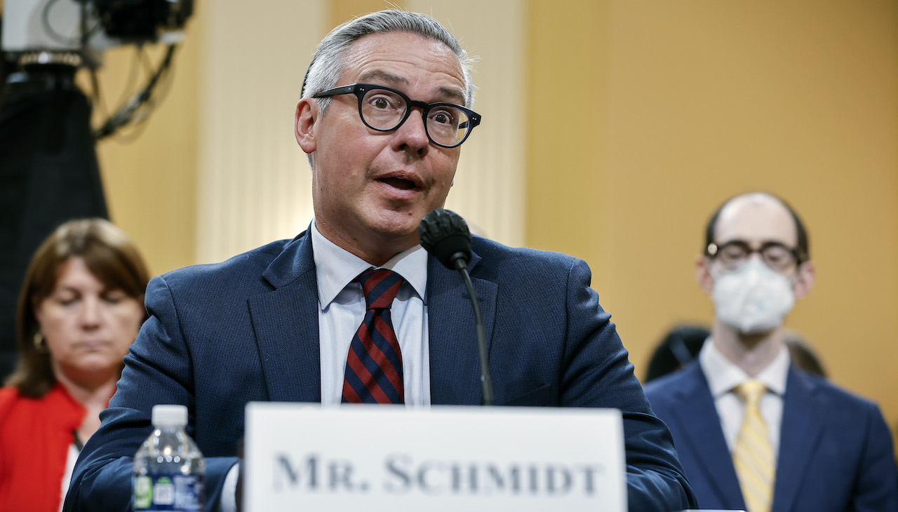 Former Philadelphia City Commissioner Al Schmidt testifies in front of the Jan. 6 Committee on June 13, 2022. Photo: Chip Somodevilla/Getty Images