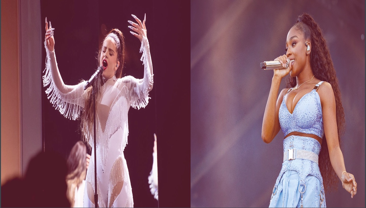 Rosalía & Normani. Photos: Mark Horton/Emma McIntyre via Getty Images