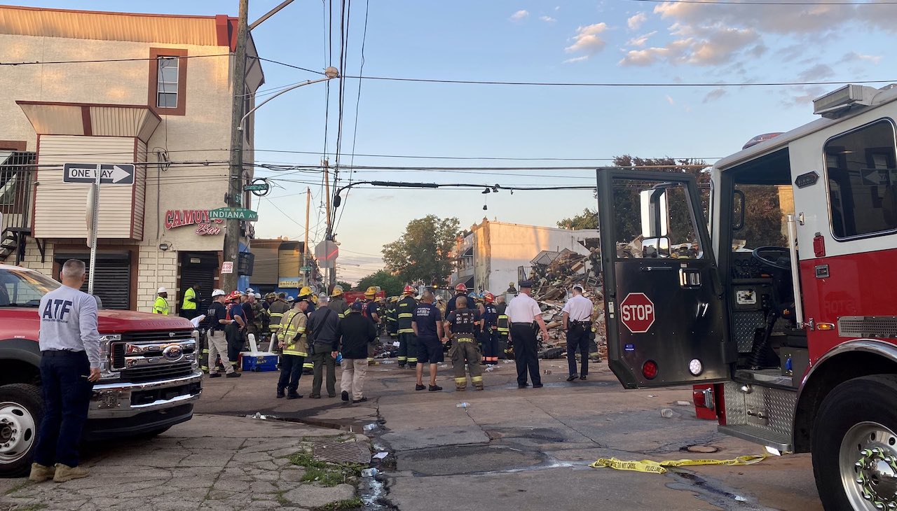 The scene on the 300 block of West Indiana Ave on the morning of Saturday, June 18. Photo: Twitter- @PhillyFireDept