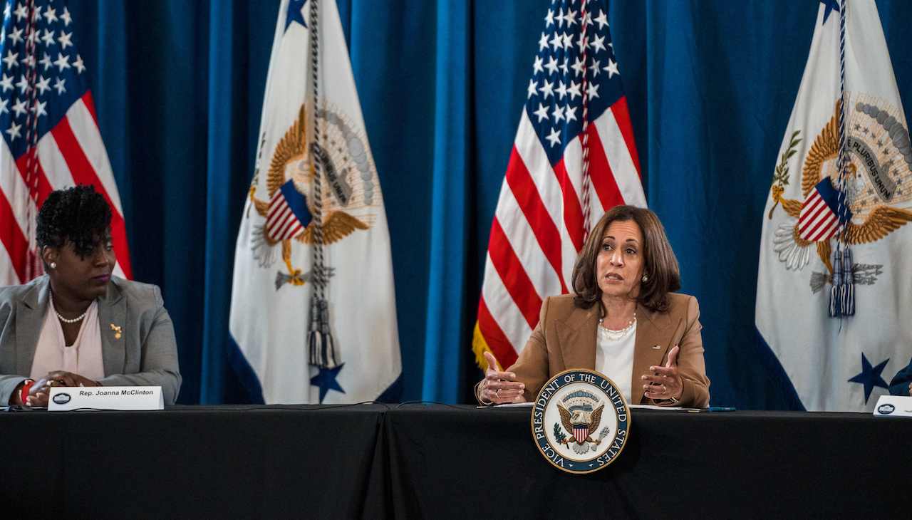 VP Kamala Harris hosts roundtable event in Philadelphia. Photo: Anexis Morales/AFP via Getty Images.