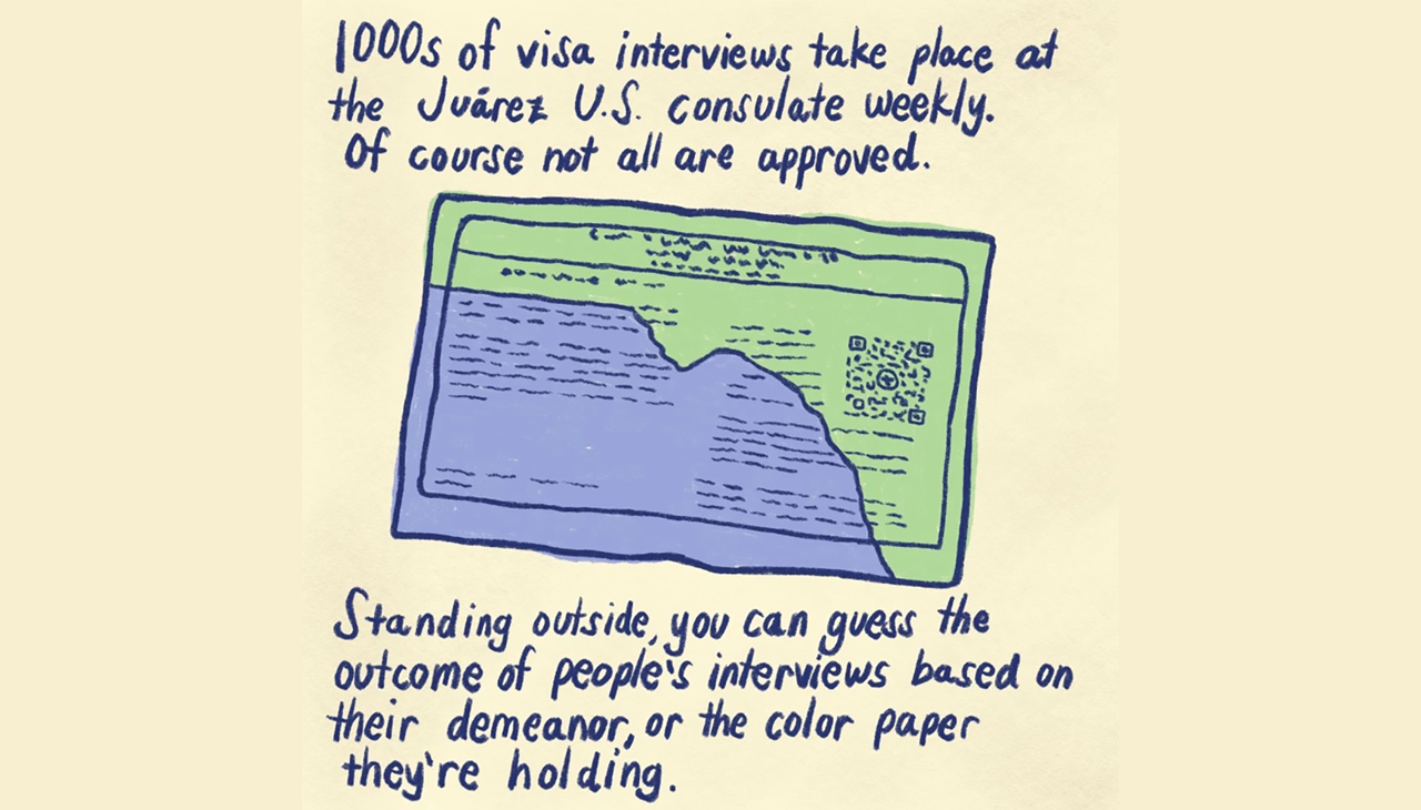 The journey that the Chicana Marissa Elena lived with their husband in order for him to obtain a visa in the United States, came in the form of a comic strip in the LA Times newspaper. The strip touched many Latinos who have gone through the same situation. Photo: LA Times | Marissa 