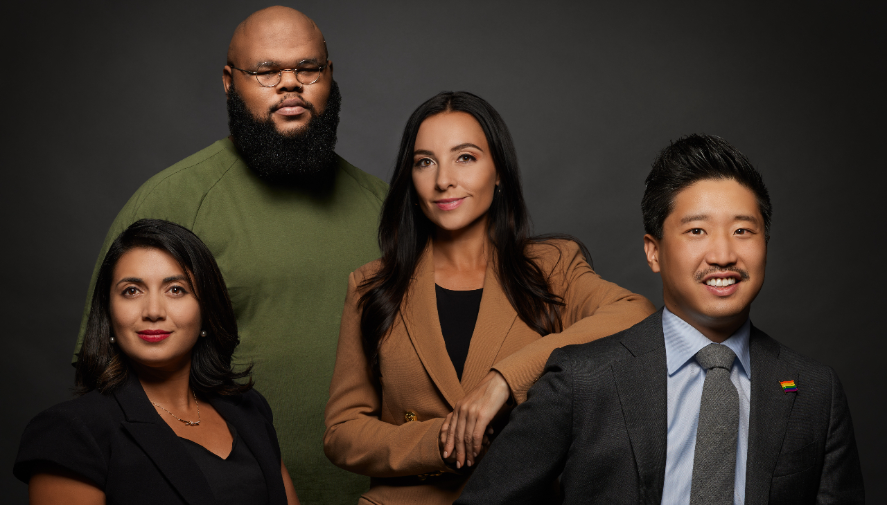 Andrea Gonzalez, Rasheed Ajamu, Deana Gamble and Stephen Kulp are 4 of this year's 40 Under Forty honorees. Photo: Harrison Brink/AL DÍA News.