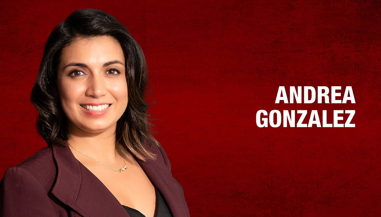 Andrea Gonzalez is one of the 2022 AL DÍA 40 Under Forty honorees. Graphic: Maybeth Peralta/AL DÍA News.