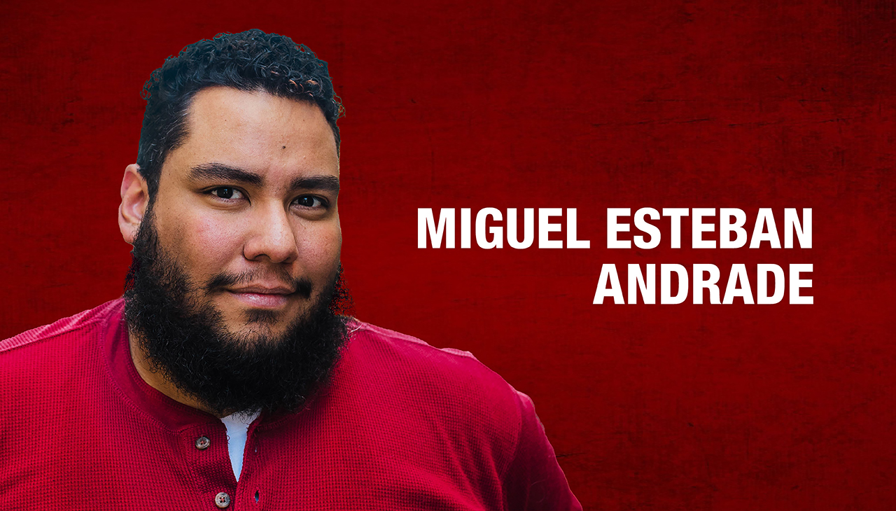 Miguel Esteban Andrade is one of the 2022 AL DÍA 40 Under Forty honorees. Graphic: Maybeth Peralta/AL DÍA News.