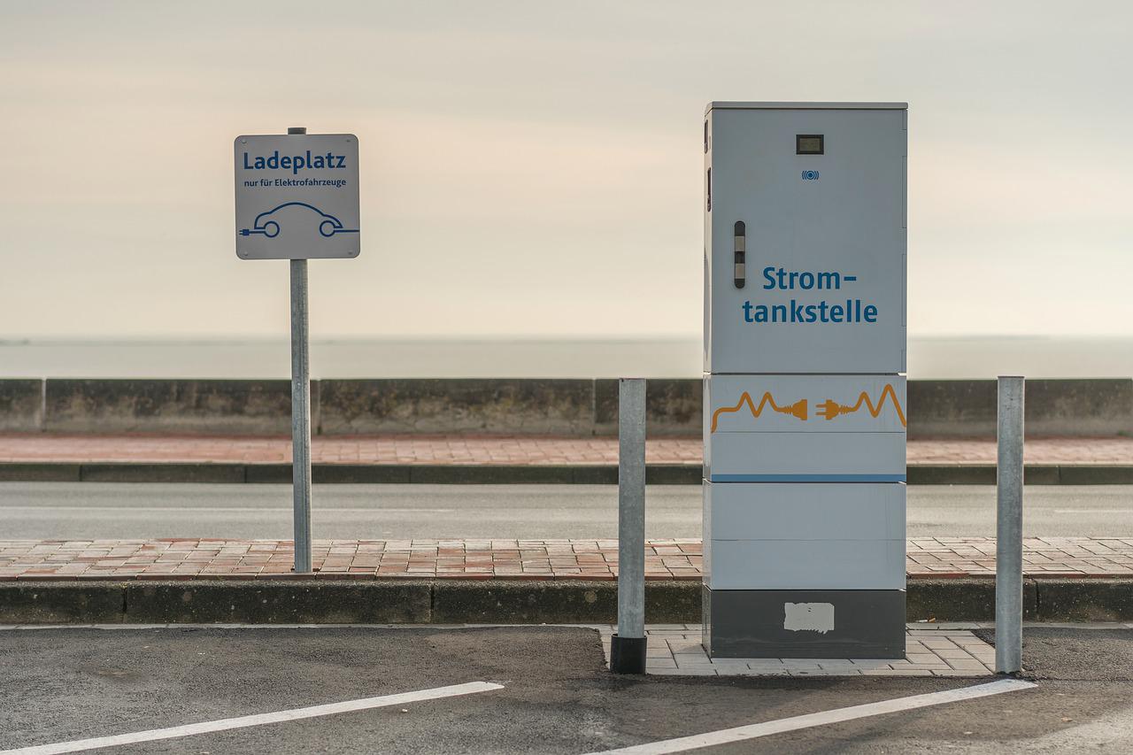 Electric cars charging station. 