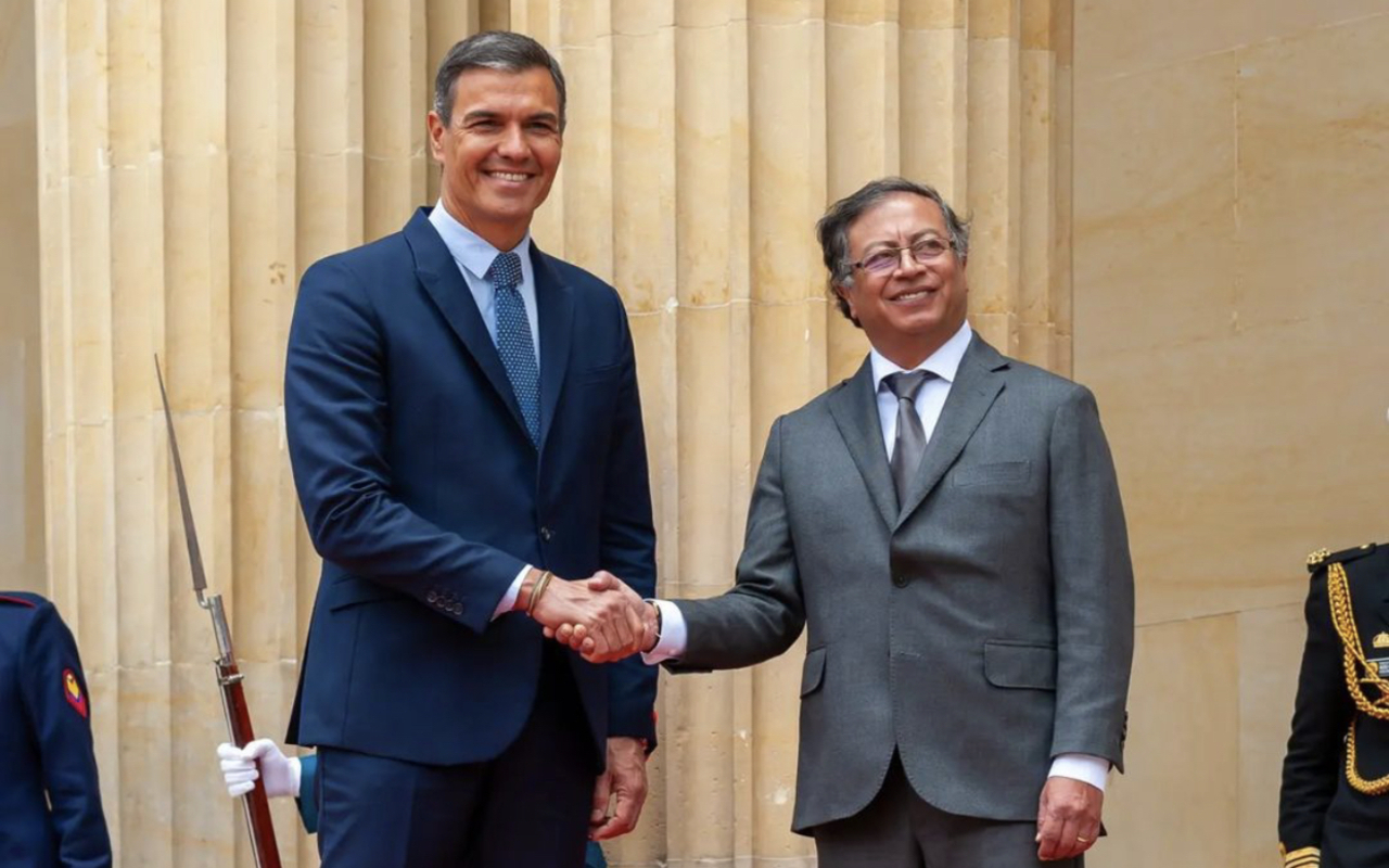 Pedro Sánchez and Gustavo Petro at the Casa de Nariño, seat of the Colombian Presidency. Instagram of Gustavo Petro.