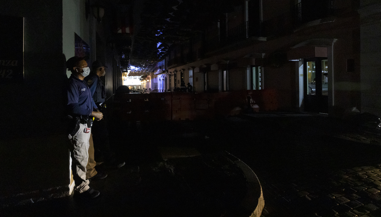 Pictured: Massive blackout in San Juan after an explosion in a central power plant