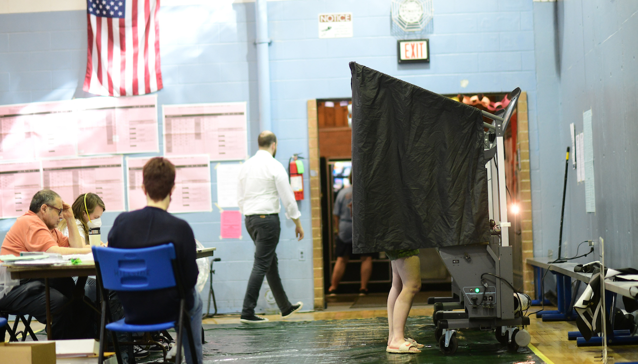 Pictured: Polling place in Pennsylvania