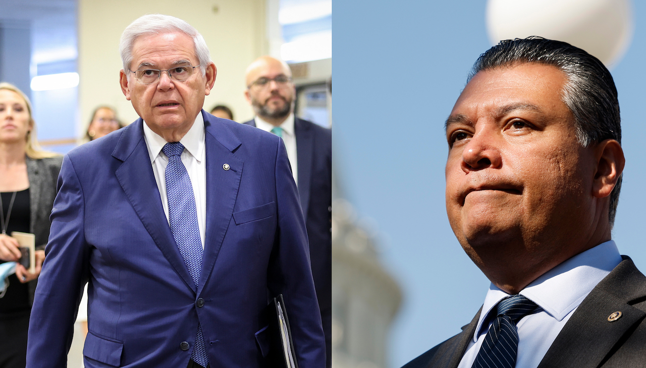 Senators Bob Menendez (left) and Alex Padilla (right)