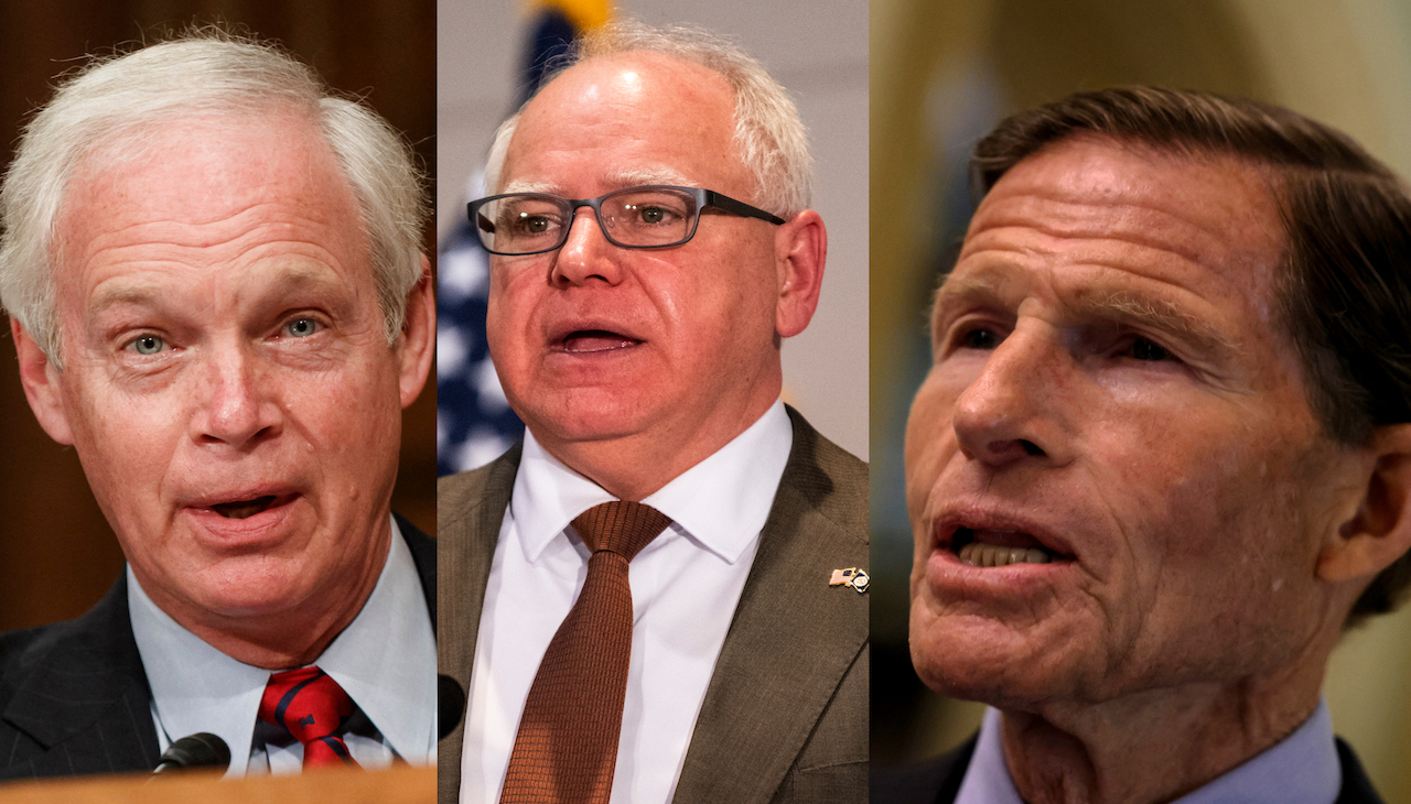 Left to right: Wisconsin Senator Ron Johnson, Minnesota Governor Tim Walz, and Connecticut Senator Richard Blumenthal.