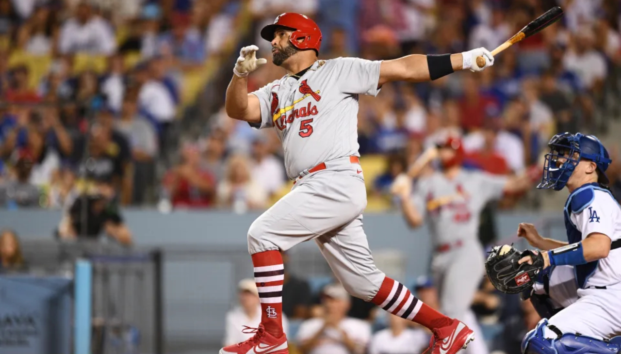 Albert Pujols hit his 700th career home run, becoming the first Latino MLB player to do so. Photo: Brian Rothmuller/Getty Images