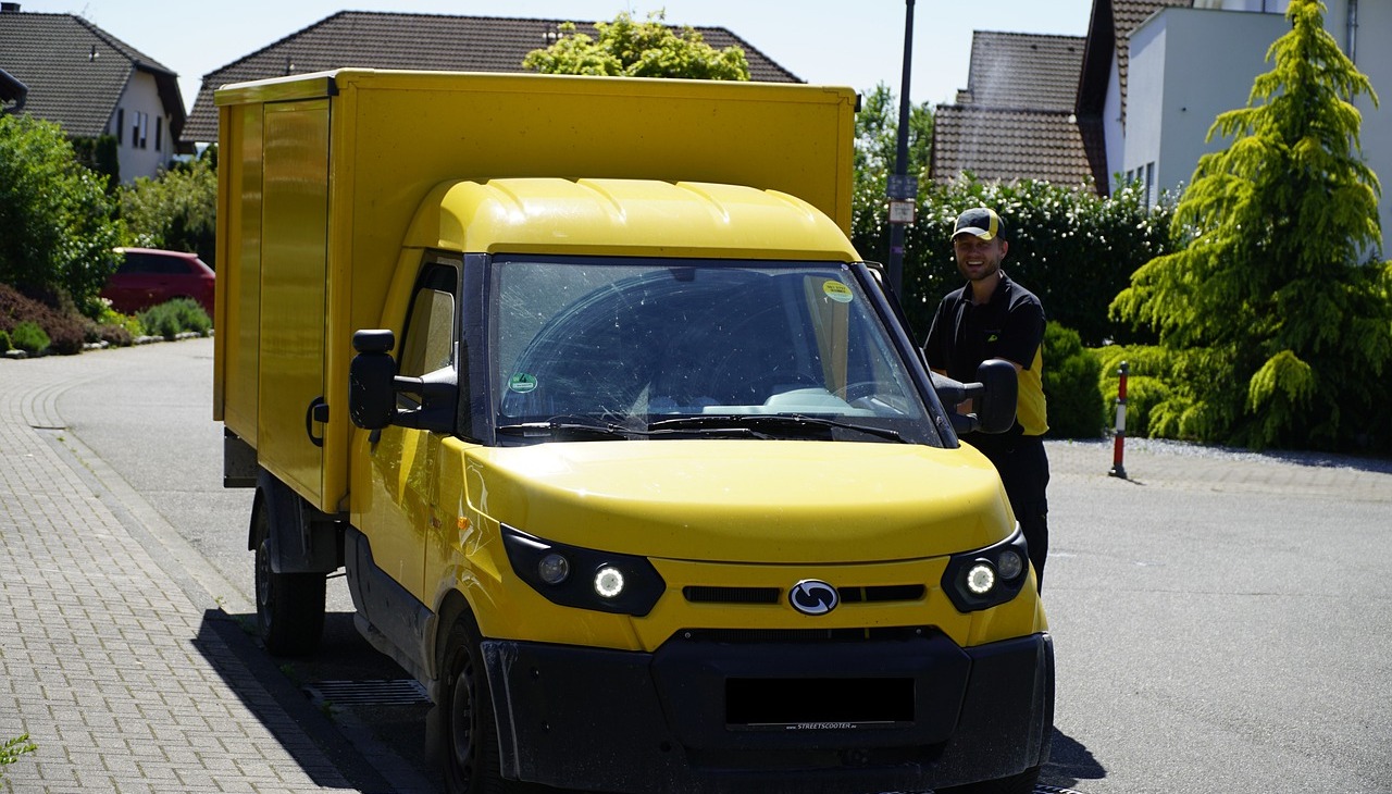 Electric delivery truck. 