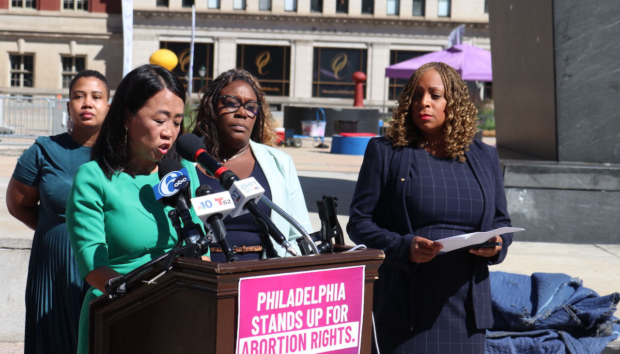 Pictured: Councilmembers Helen Gym, Kendra Brooks & Jamie Gauthier