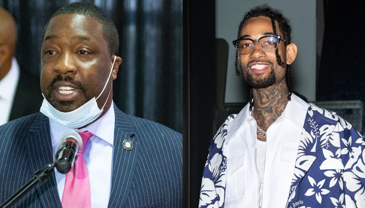 Kenyatta Johnson, Photo: Jared Piper/PHL Council and PnB Rock, Photo: Gilbert Carrasquillo/GC Images. The councilmember introduced resolution to honor the late rapper. 