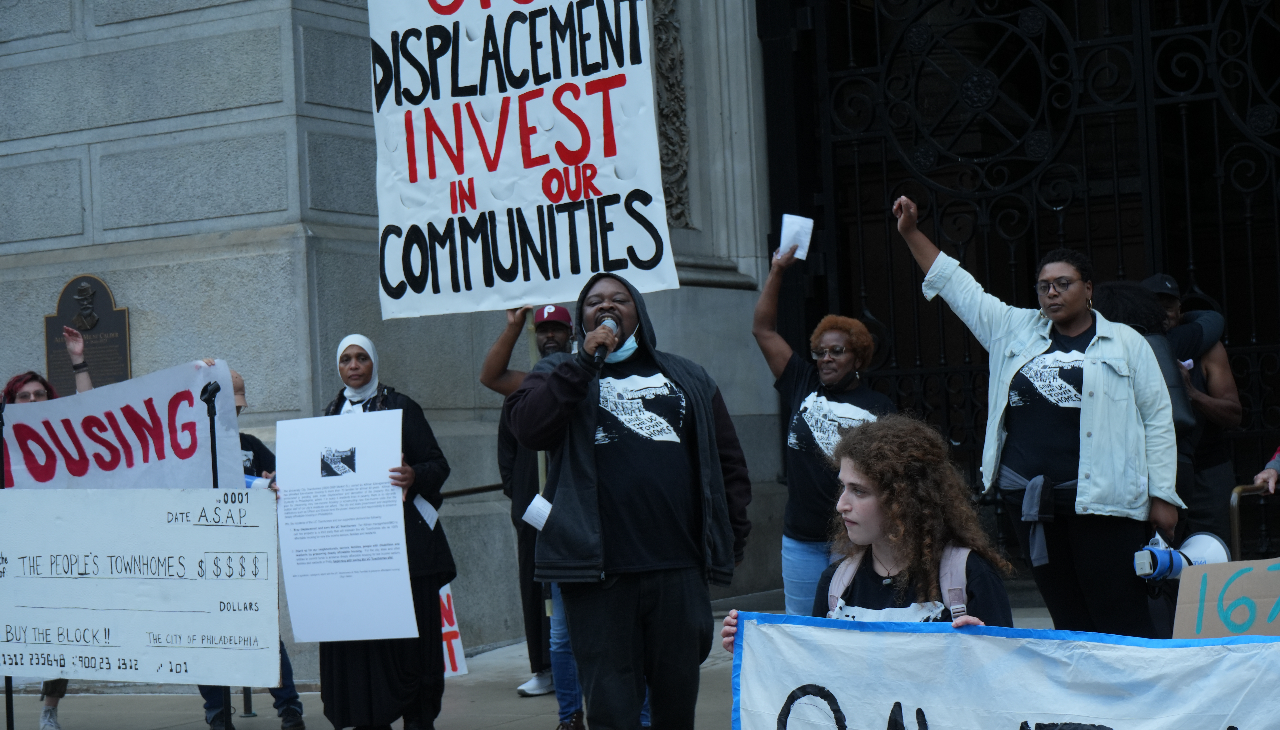 Pictured: City Hall Rally for UC Townhomes residents