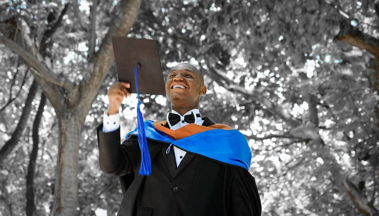 African-American in a degree ceremony. 