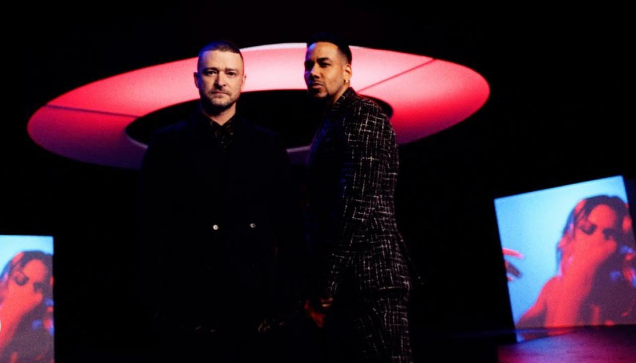 Romeo Santos and Justin Timberlake in the video for "Sin Fin". Photo: Romeo Santos Official Channel