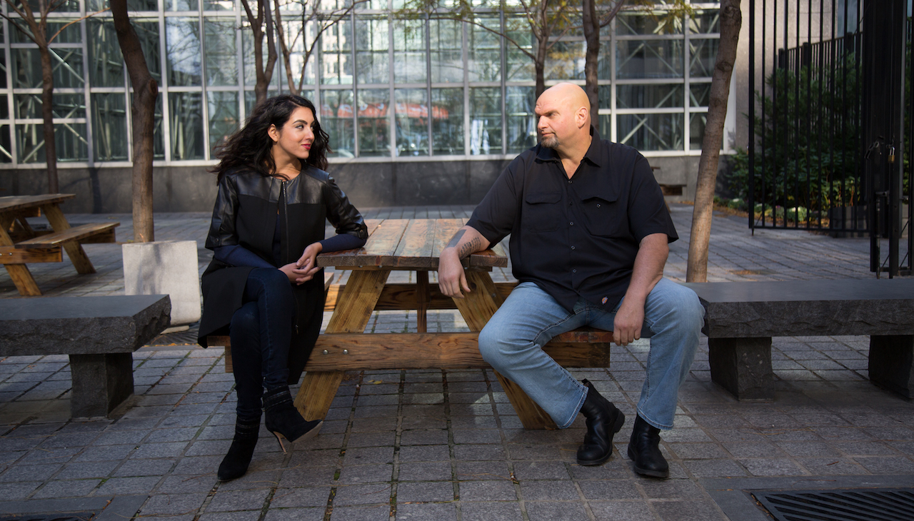 Pictured: US Senate candidate John Fetterman with Second Lady Gisele Barreto Fetterman