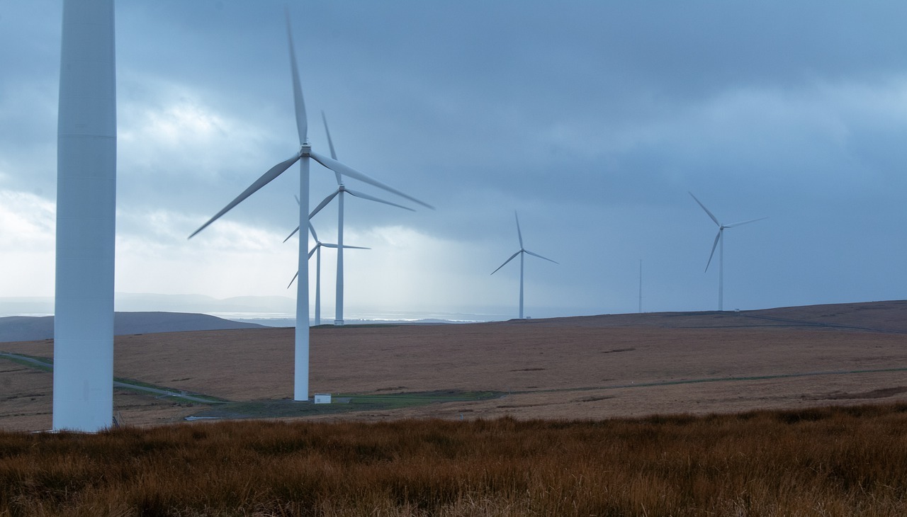 Wind farm on a hill. 