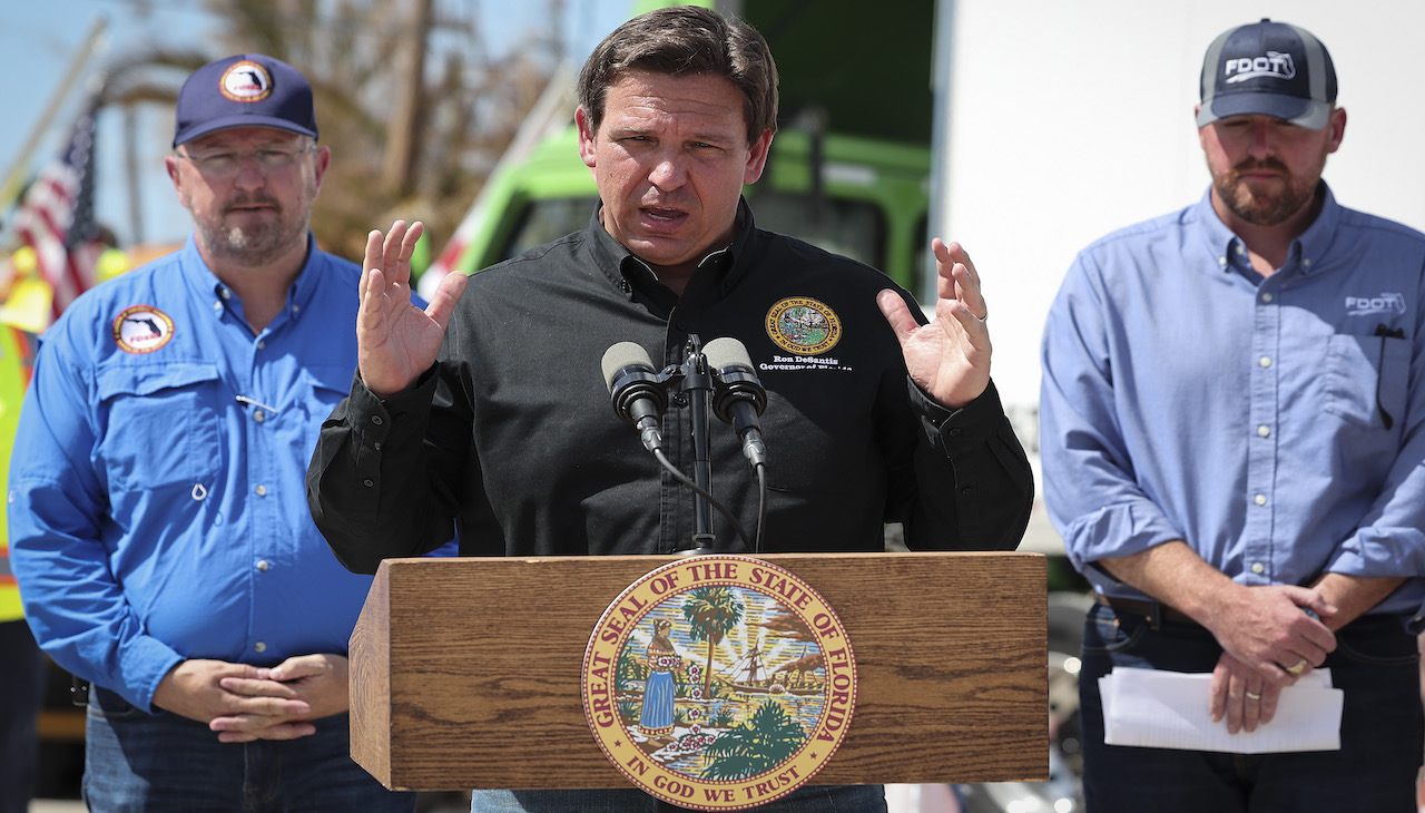 Pictures: Florida Governor Ron DeSantis in press conference to address Hurricane Ian