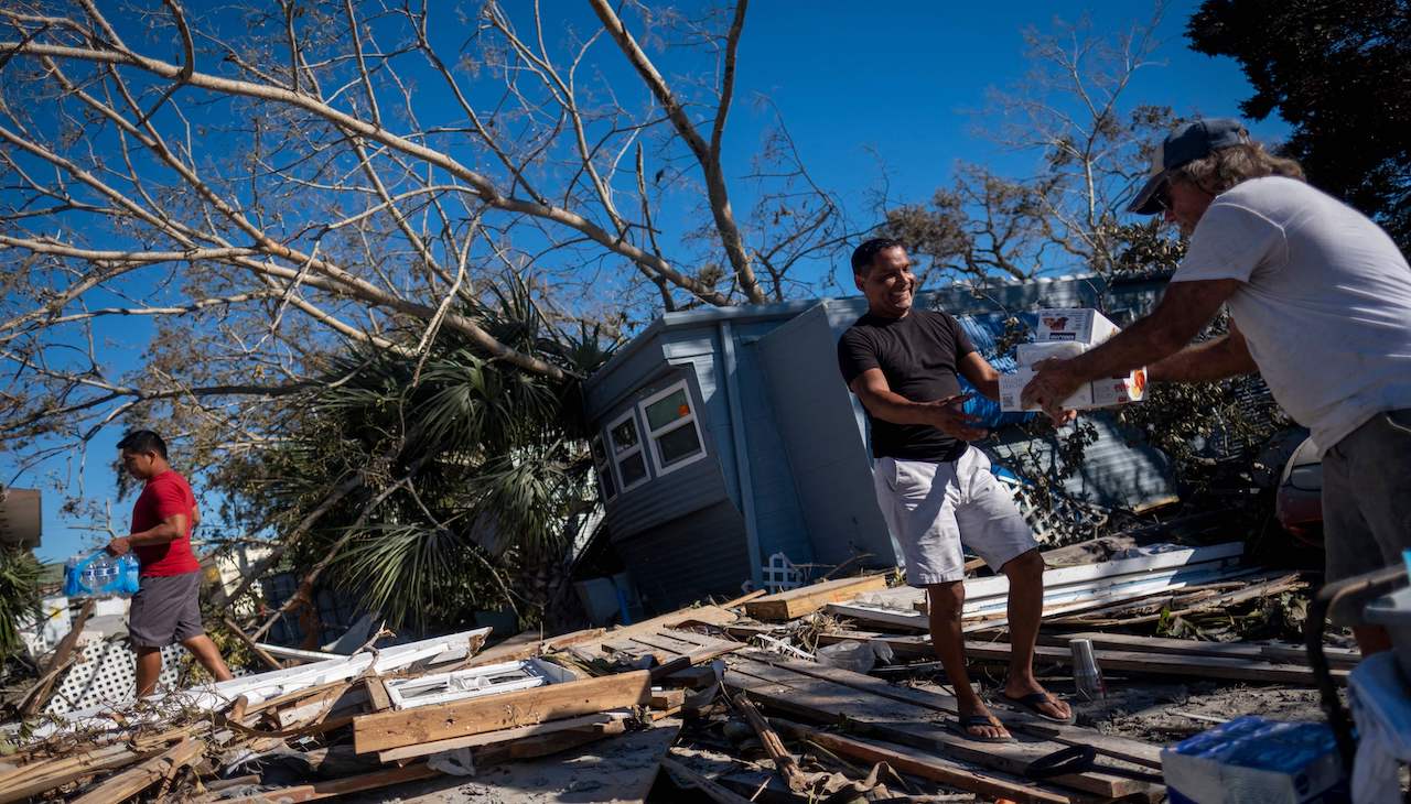 Hurricane Ian damage in Florida.