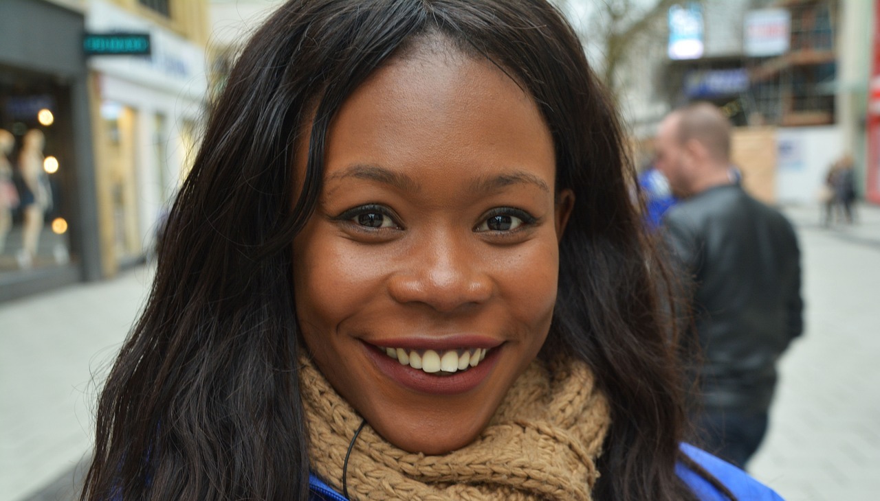 African American woman smiling. 