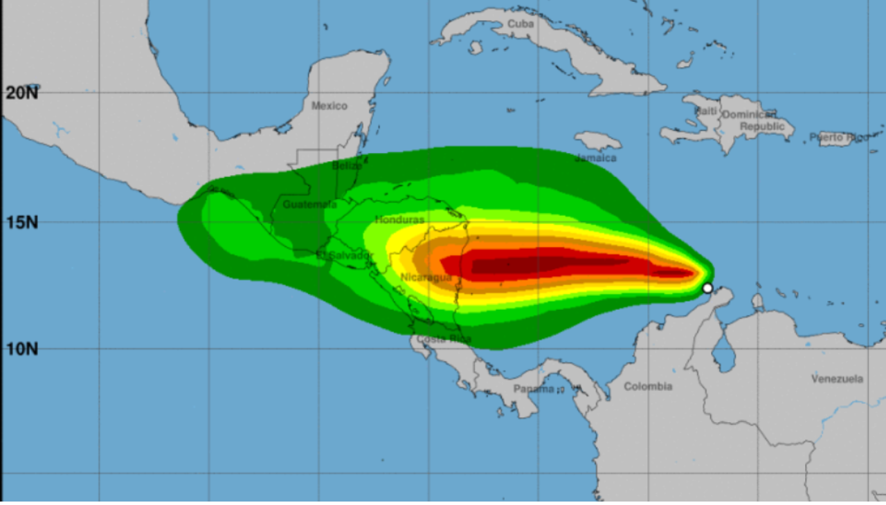 The National Hurricane Center announced the passage of the tropical storm through Central America. Photo: CNH