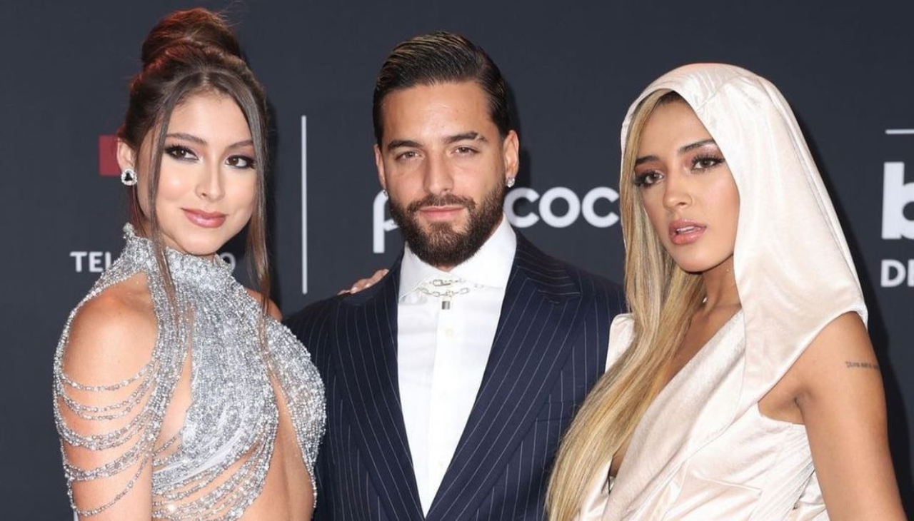 Maluma, Paula B y Abril en la gala de los Billboard. Foto: Instagram Abrilsinger