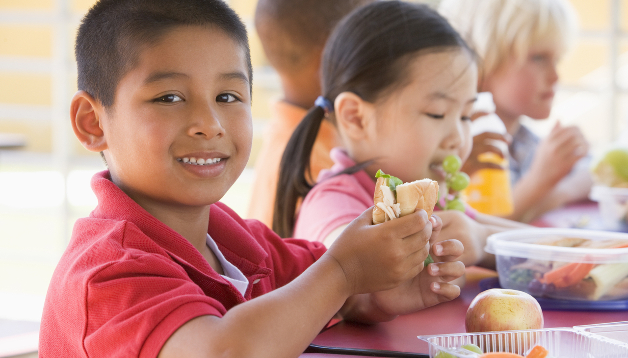 Children having lunch.