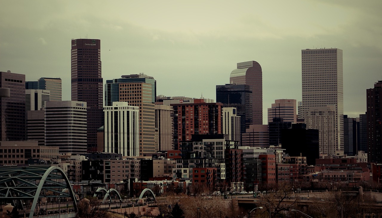 Panoramic view of Denver's downtown. 