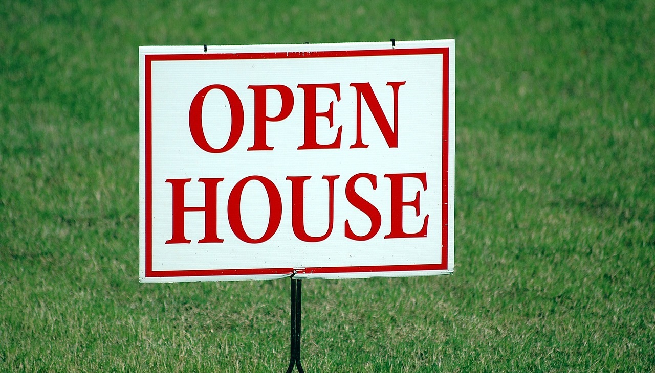 Open house sign. 