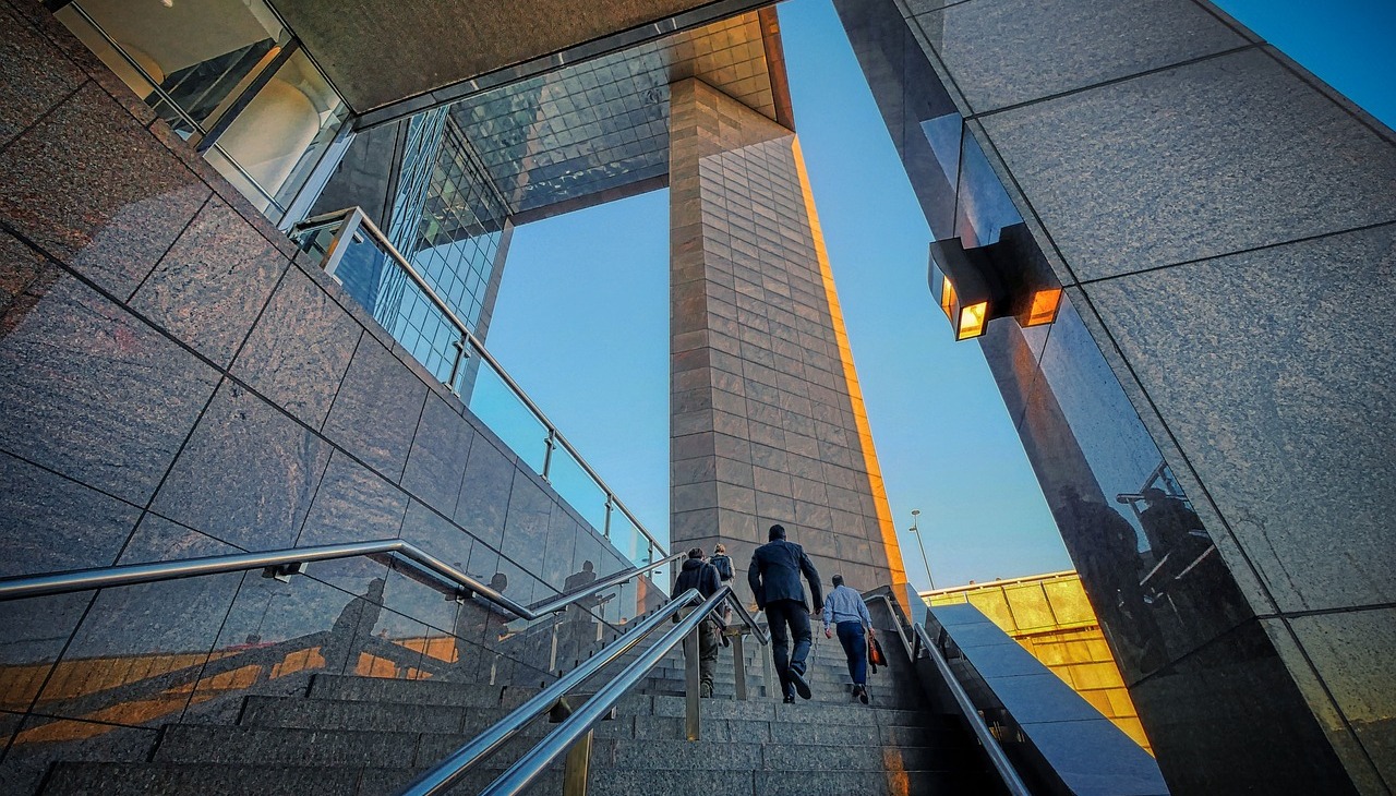 Facade of a big corporation building. 