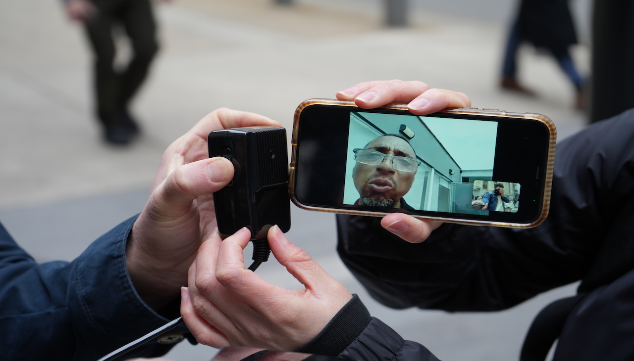 Denis Calderón via FaceTime.