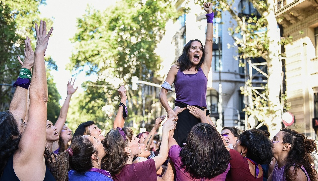 Women protesting in Argentina.