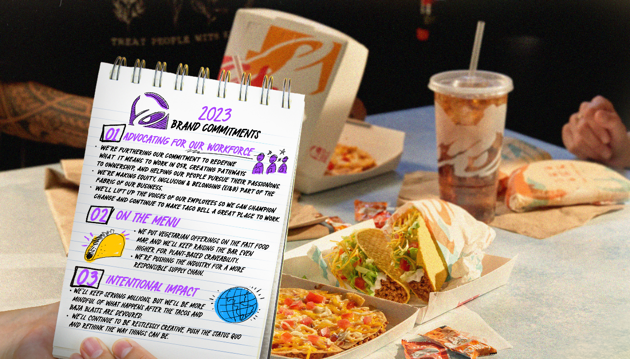 Taco Bell outlines its 2023 commitments. Photo Courtesy of Taco Bell. 